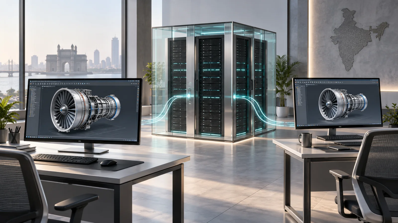 Conceptual illustration of engineering virtual desktops.