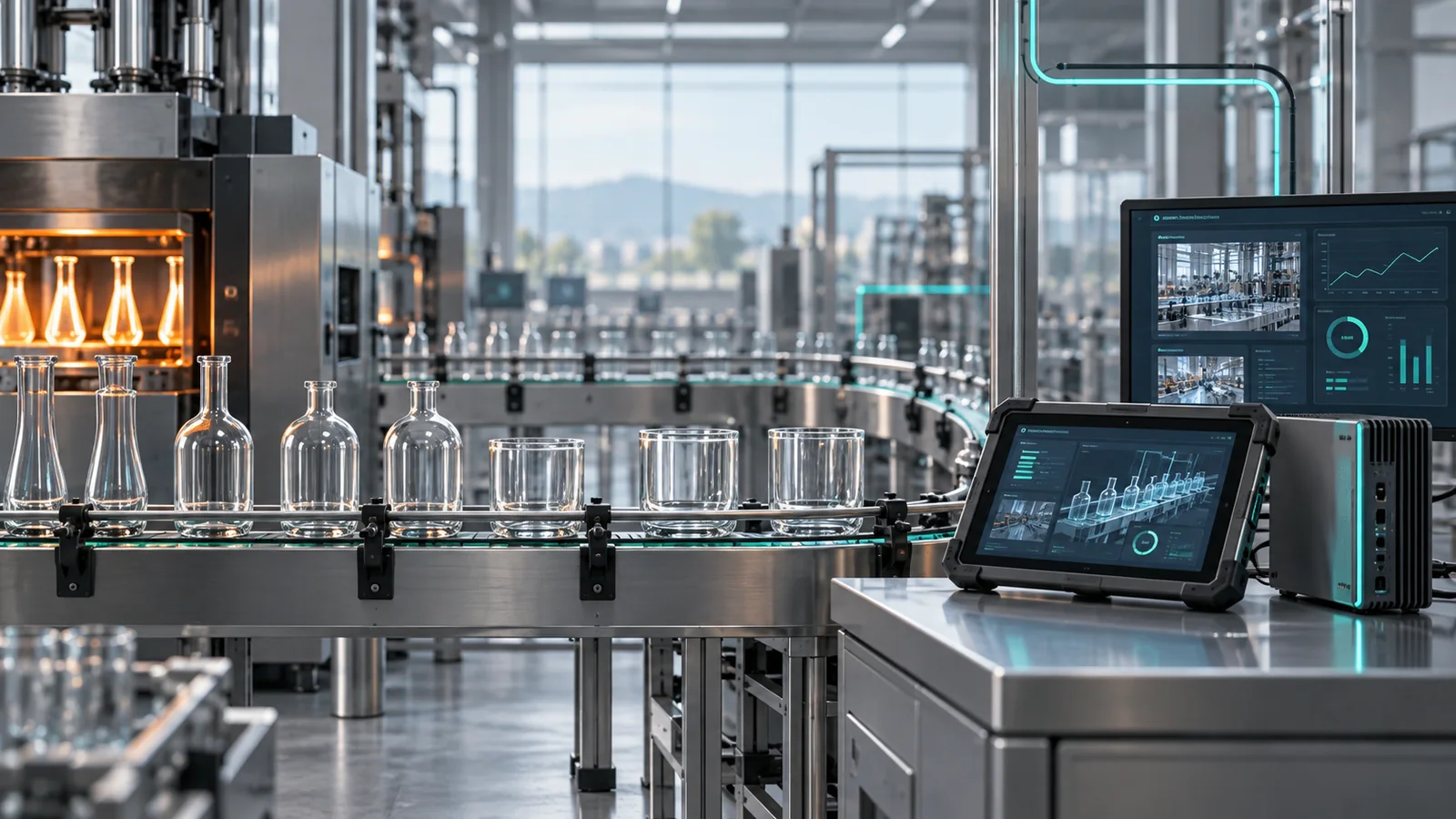 Conceptual illustration of manufacturing cybersecurity.