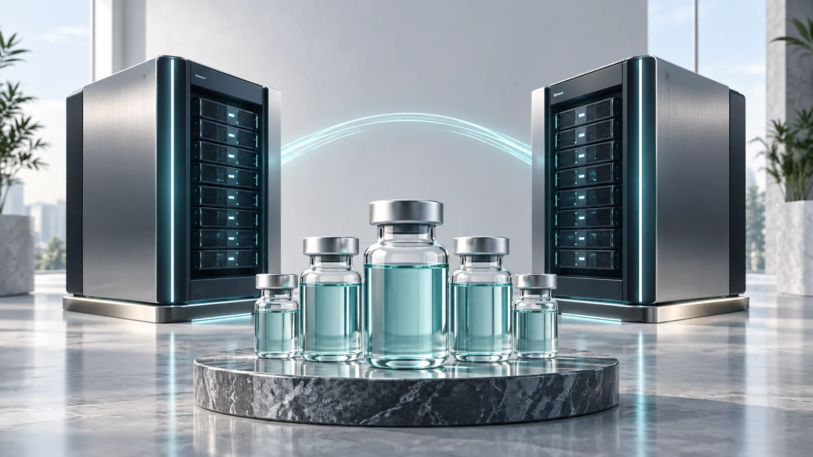 Conceptual illustration of pharmaceuticals backup & recovery.