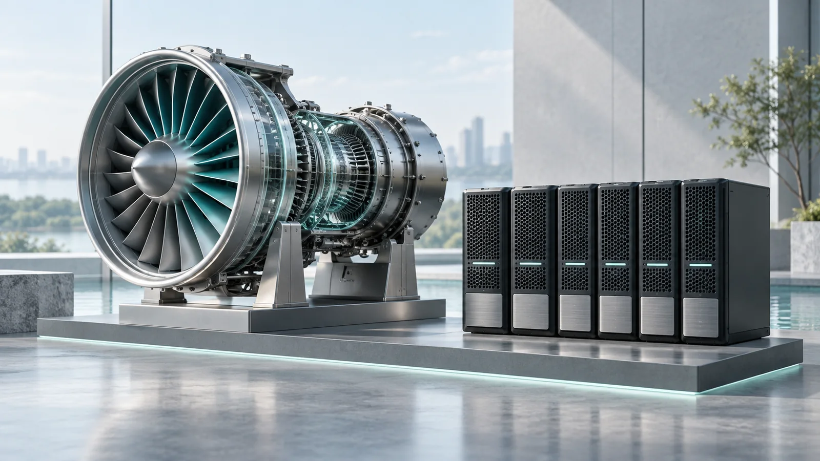 Conceptual illustration of engineering cloud & infrastructure.